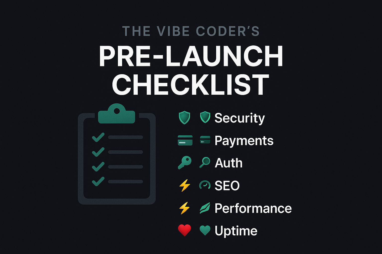 The Vibe Coder's Pre-Launch Checklist — ShipCheck | ShipCheck